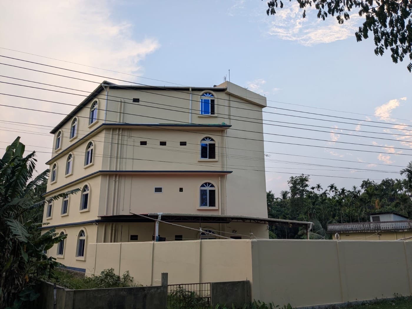 Completed exterior of the multi-storey madrasa campus